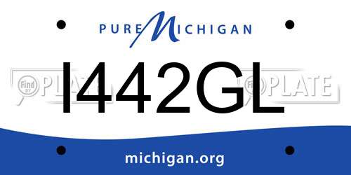 I442GL Michigan License Plate