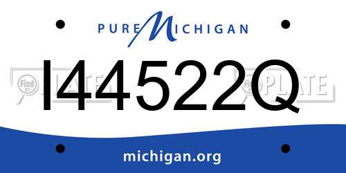 I44522Q Michigan License Plate