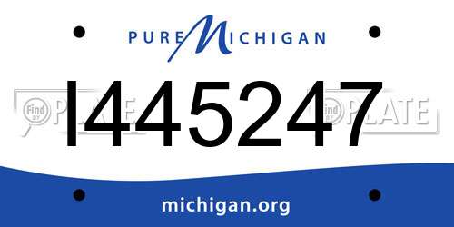 I445247 Michigan License Plate