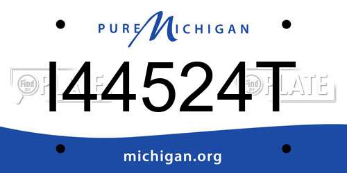 I44524T Michigan License Plate