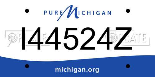 I44524Z Michigan License Plate