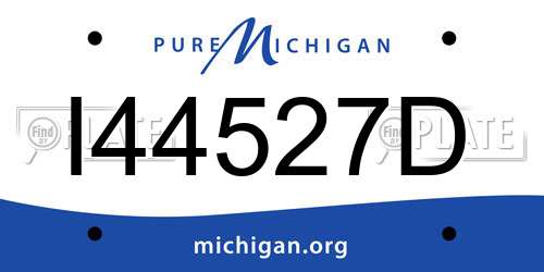 I44527D Michigan License Plate