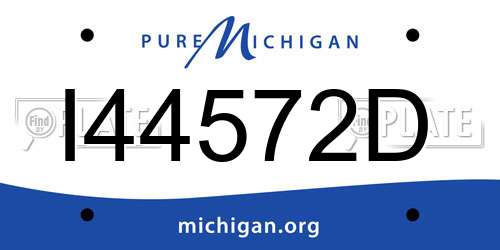 I44572D Michigan License Plate