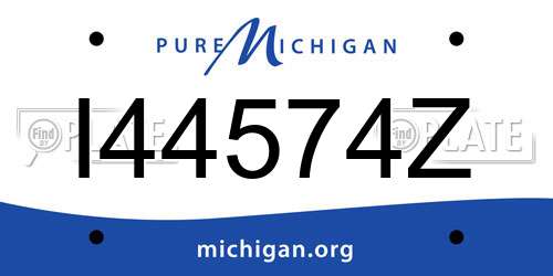 I44574Z Michigan License Plate