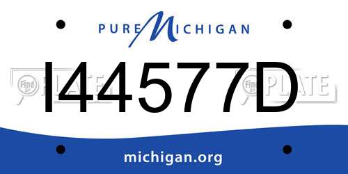 I44577D Michigan License Plate