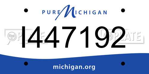 I447192 Michigan License Plate