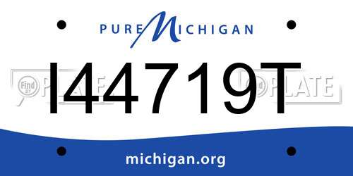 I44719T Michigan License Plate