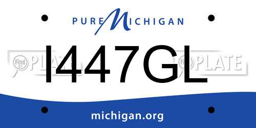 I447GL Michigan License Plate