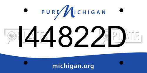 I44822D Michigan License Plate