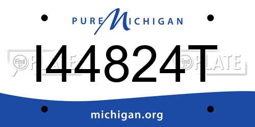 I44824T Michigan License Plate