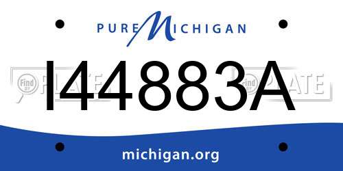 I44883A Michigan License Plate