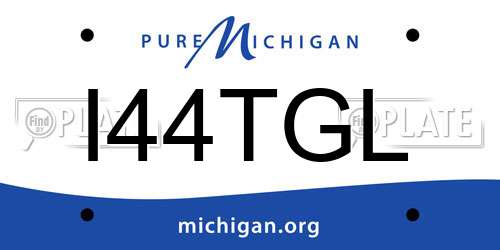 I44TGL Michigan License Plate