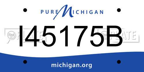 I45175B Michigan License Plate