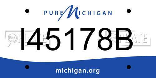 I45178B Michigan License Plate