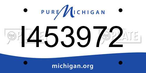 I453972 Michigan License Plate