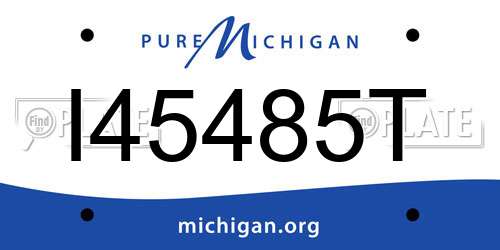 I45485T Michigan License Plate