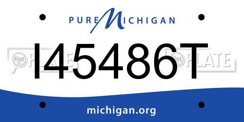 I45486T Michigan License Plate