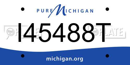 I45488T Michigan License Plate