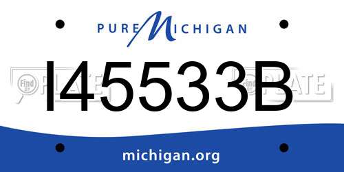 I45533B Michigan License Plate