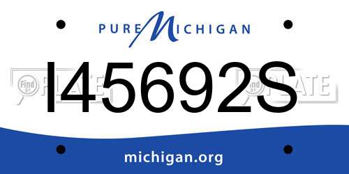 I45692S Michigan License Plate