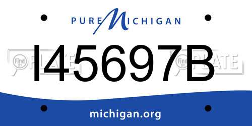 I45697B Michigan License Plate