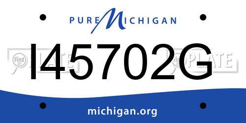 I45702G Michigan License Plate