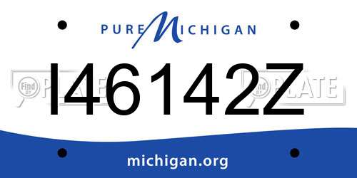 I46142Z Michigan License Plate
