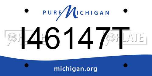 I46147T Michigan License Plate