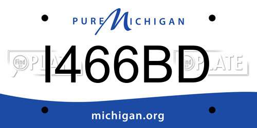 I466BD Michigan License Plate
