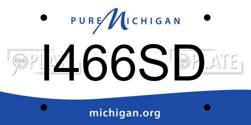 I466SD Michigan License Plate