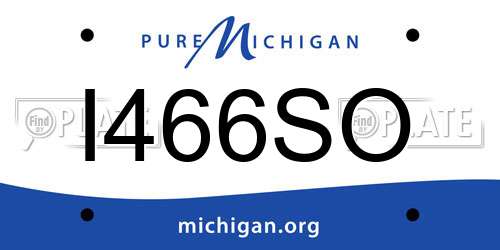 I466SO Michigan License Plate