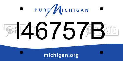 I46757B Michigan License Plate
