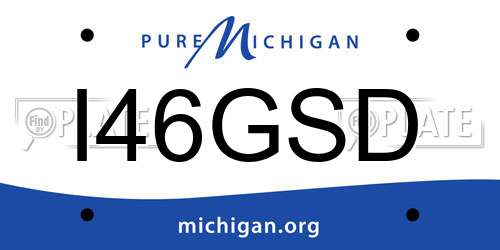 I46GSD Michigan License Plate