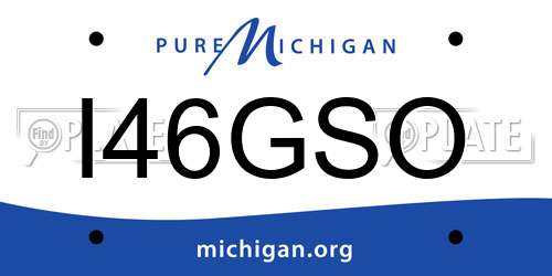 I46GSO Michigan License Plate