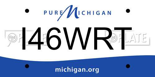 I46WRT Michigan License Plate