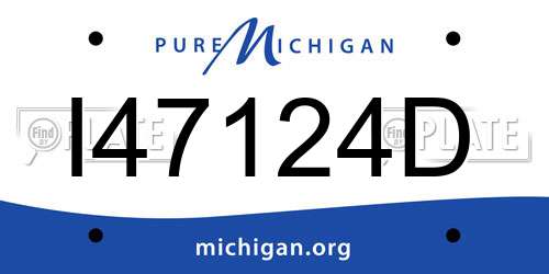 I47124D Michigan License Plate