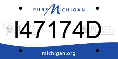 I47174D Michigan License Plate
