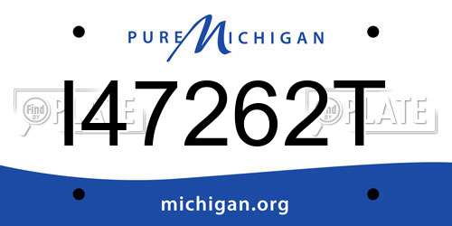 I47262T Michigan License Plate