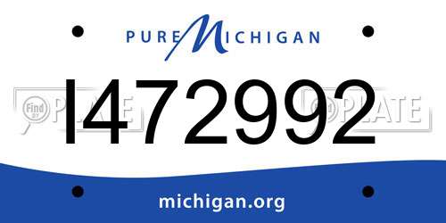 I472992 Michigan License Plate