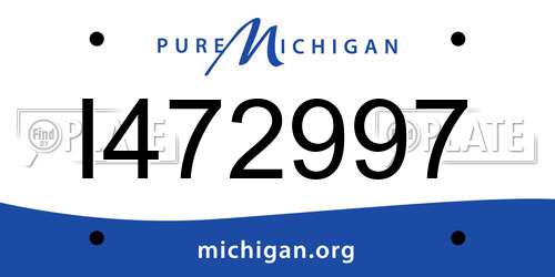 I472997 Michigan License Plate