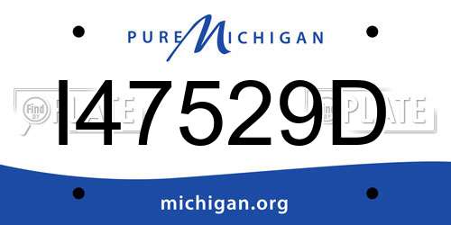 I47529D Michigan License Plate