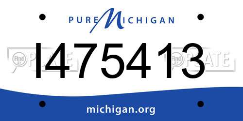 I475413 Michigan License Plate