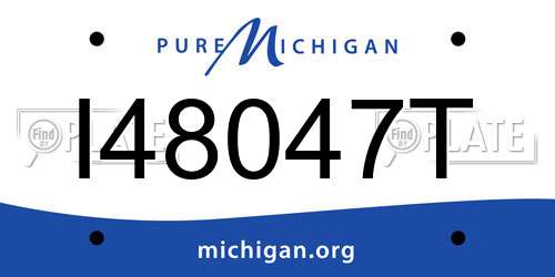 I48047T Michigan License Plate