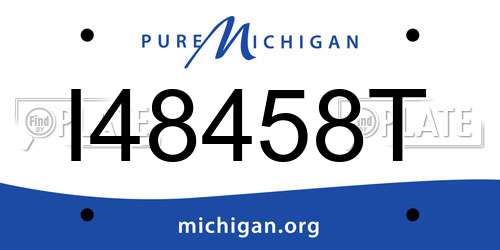 I48458T Michigan License Plate