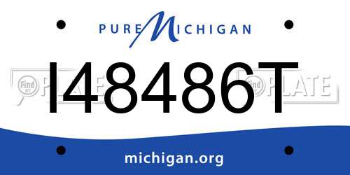 I48486T Michigan License Plate