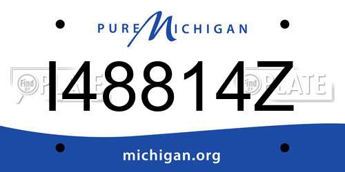 I48814Z Michigan License Plate