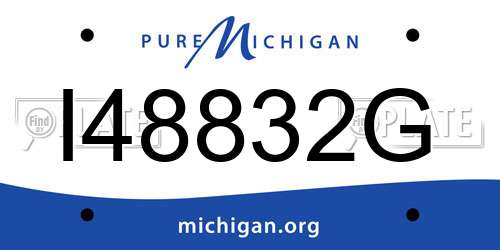 I48832G Michigan License Plate