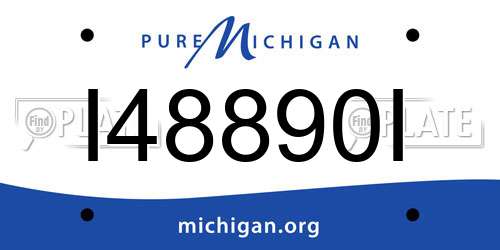 I48890I Michigan License Plate