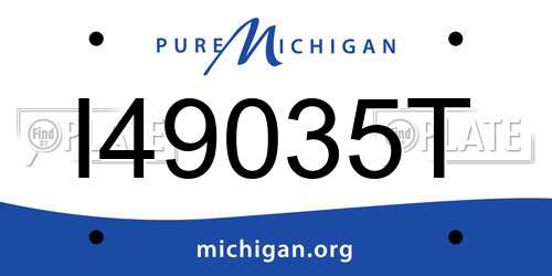 I49035T Michigan License Plate