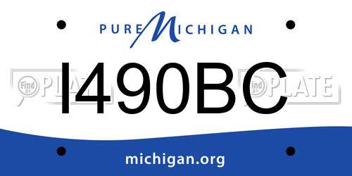 I490BC Michigan License Plate